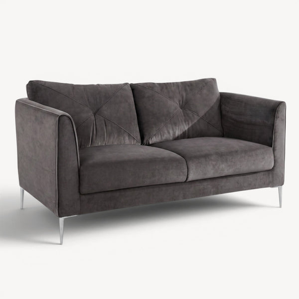 Sofagruppe grå velour – 2 - seter, lenestol, lenestol - Sengero