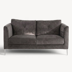 Sofagruppe grå velour – 2 - seter, lenestol, lenestol - Sengero