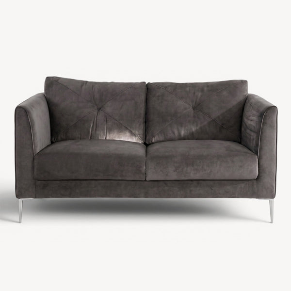 Sofagruppe grå velour – 2 - seter, lenestol, lenestol - Sengero