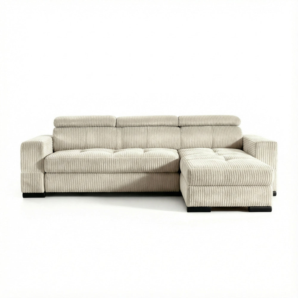 Sovesofa DIVO cremehvit kordfløyel - Sengero