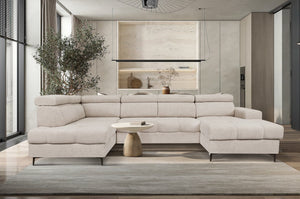U - sovesofa ASTI krem boucle - Sengero