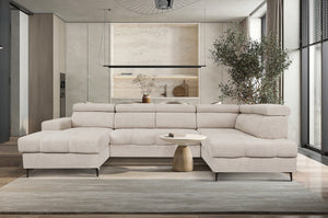 U - sovesofa ASTI krem boucle - Sengero